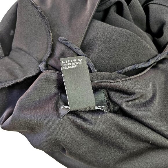 Positive Attitude 40s Style Black Maxi Dress Sz 12 Faux 2 Piece Beaded Short Slv - Picture 9 of 9